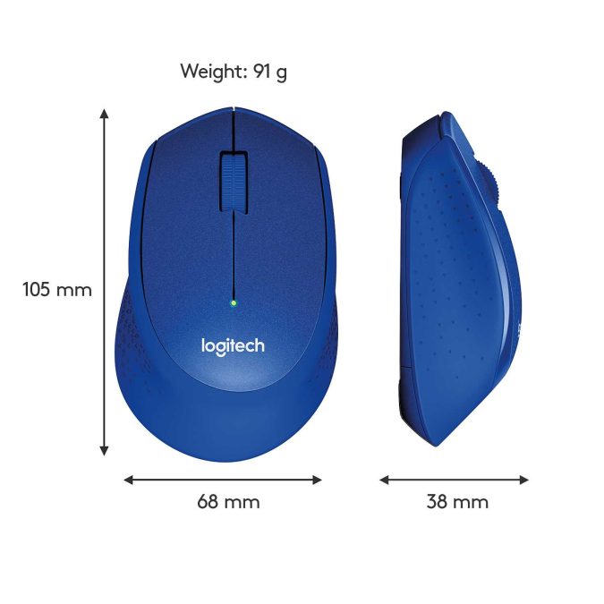 Мышь беспроводная Logitech M330 Silent Plus Blue (синяя, оптическая, 1000dpi, 2.4 GHz/USB-ресивер, бесшумная, под правую руку) (M/N: M-R0051 / C-U0010)