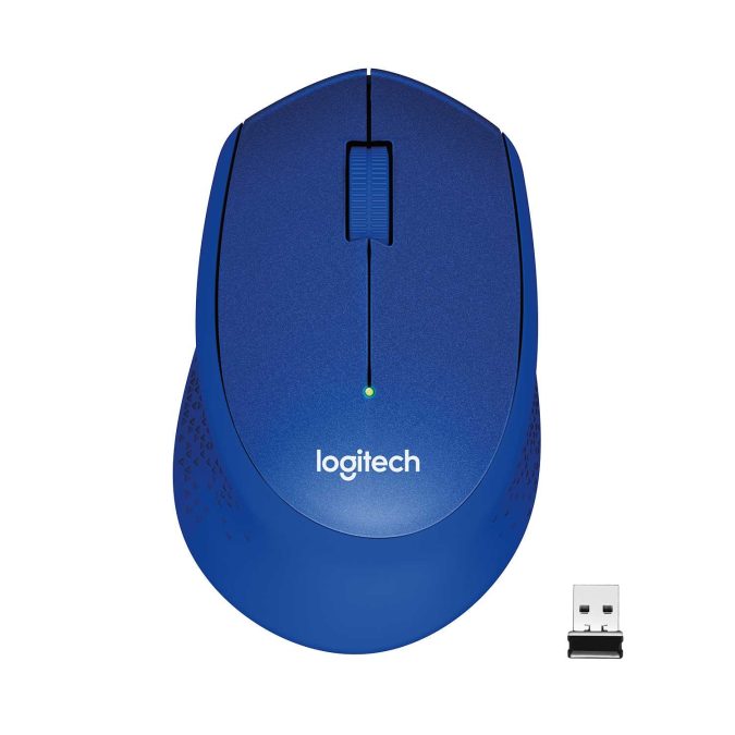 Мышь беспроводная Logitech M330 Silent Plus Blue (синяя, оптическая, 1000dpi, 2.4 GHz/USB-ресивер, бесшумная, под правую руку) (M/N: M-R0051 / C-U0010)