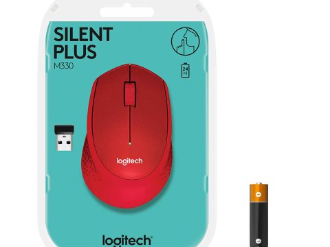 Мышь беспроводная Logitech M330 Silent Plus Red (красная, оптическая, 1000dpi, 2.4 GHz/USB-ресивер, бесшумная, под правую руку) (M/N: M-R0051 / C-U0010)