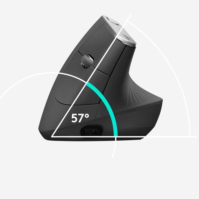 Мышь беспроводная Logitech MX Vertical (400-4000 dpi, Bluetooth, 2.4 GHz/USB-ресивер (Logitech Unifying®), 4 настраиваемые кнопки, перезаряжаемая литий-полимерная батарея (240 мА·ч)), (M/N: M-R0074 / C-U0007)