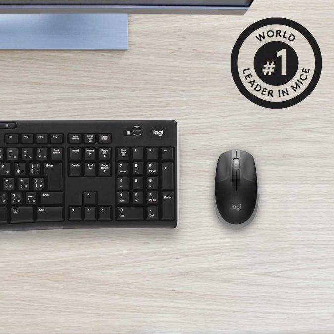 Мышь беспроводная полноразмерная Logitech M190 Mid Grey (M/N: MR0087 / CU0019)