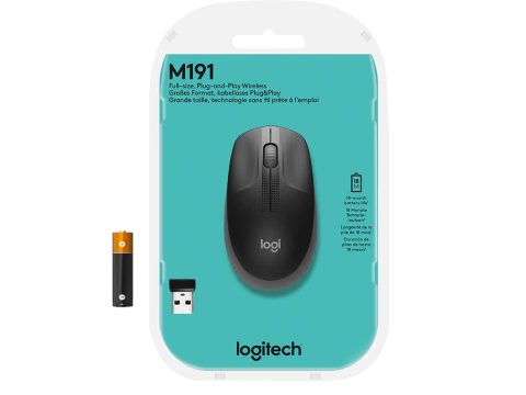 Мышь беспроводная полноразмерная Logitech M190 Mid Grey (M/N: MR0087 / CU0019)