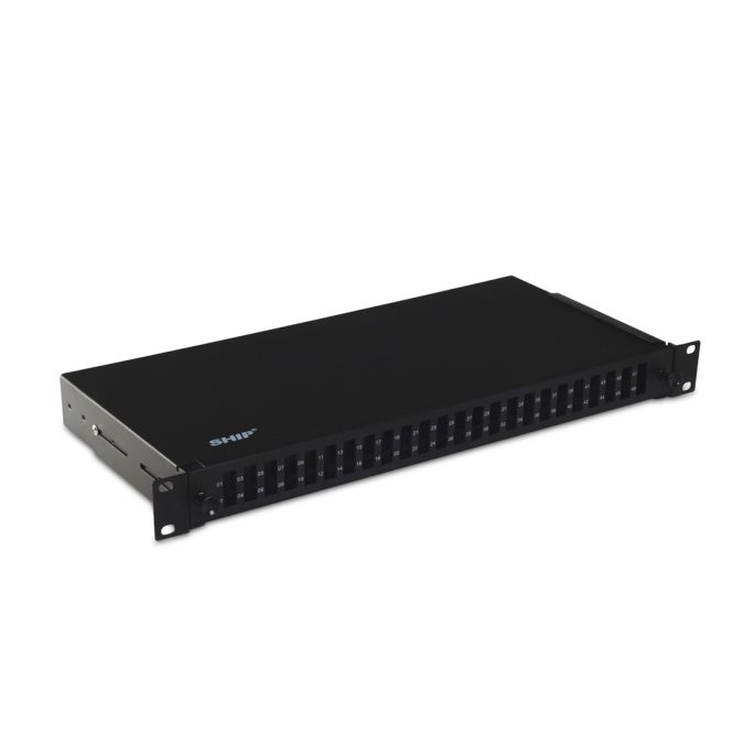 Оптический кросс, SHIP, F-M2, 19" (1U), 24 Порта SC Duplex, Без адаптеров, Чёрный
