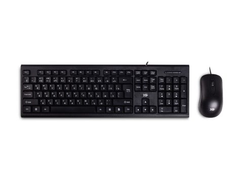 Комплект Клавиатура + Мышь, XG, XD-1100OUB, Оптическая Мышь, USB, Кол-во стандартных клавиш 104, Анг/Рус/Каз, Длина кабеля 1,35 м, Чёрный