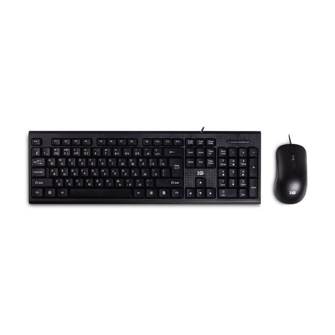 Комплект Клавиатура + Мышь, XG, XD-1100OUB, Оптическая Мышь, USB, Кол-во стандартных клавиш 104, Анг/Рус/Каз, Длина кабеля 1,35 м, Чёрный