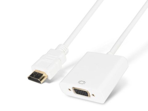 Переходник, SHIP, SH-CHVL, HDMI Male на VGA Female, Пол. пакет, Белый