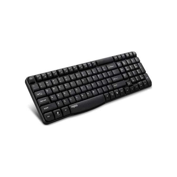 Клавиатура, Rapoo, E1050, Беспроводная 2.4ГГц, Кол-во стандартных клавиш 104, USB Type-A, Англ/Рус, Защита от воды, Радиус действия до 10 м, Черный