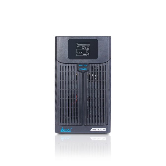 Источник бесперебойного питания, SVC, PTL-3K-LCD, Мощность 3000ВА/2100Вт, PTL-серия, LCDTel.lineUSB(Smart), Диапазон работы AVR: 145-275В, Бат.: 12В/9Ah*4шт., Вентилятор: 8см*1шт., 3 вых., Чёрный