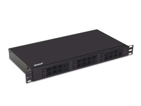 Оптический кросс, SHIP, F-N1, 19" (1U), 24 Порта, FC/SC/ST Simplex LC Duplex, Универсальный, Без адаптеров, Чёрный