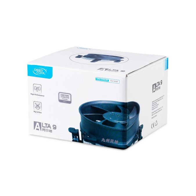 Кулер для процессора, Deepcool, ALTA 9 DP-ICAP-AT9, Intel 1200/115х/775, 65W, 92мм, 2200±10% об/м, 42.35CFM, 26.3dB(A), 3pin, 113х113х58,5мм, Чёрный