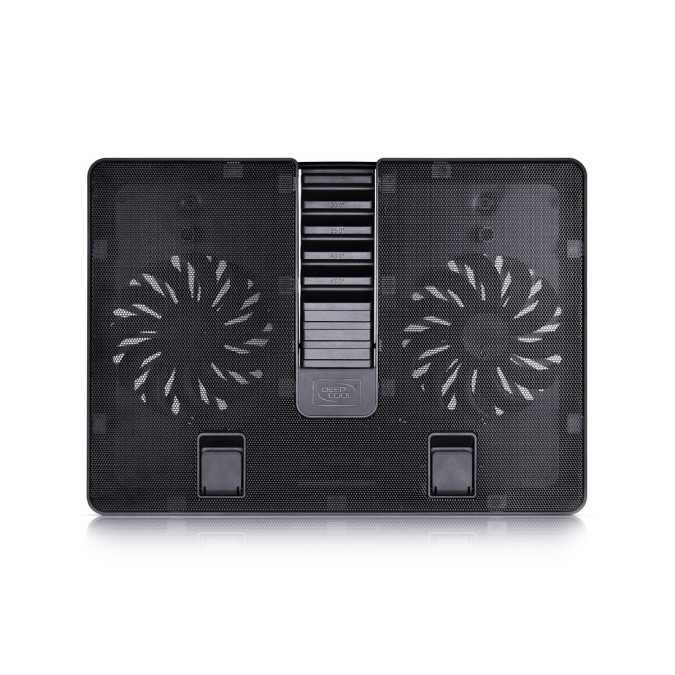 Охлаждающая подставка для ноутбука, Deepcool, U PAL DP-N214A5_UPAL, 15.6", Вентилятор 2*14см, 1000±10%RPM, Сквозной USB 2.0, 26,3дБл, Габариты 390х280х27,5мм, Чёрный