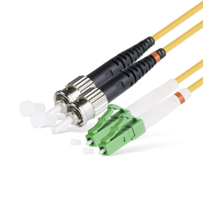 Патч корд оптоволоконный,, LC/APC-ST/UPC SM 9/125 Duplex 3.0мм 1 м, LSZH