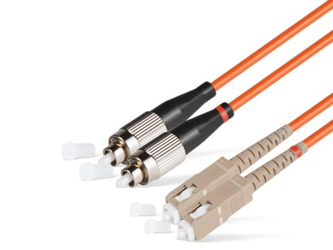 Патч корд оптоволоконный,, SC/UPC-FC/UPC MM OM2 50/125 Duplex 3.0мм 1 м, LSZH