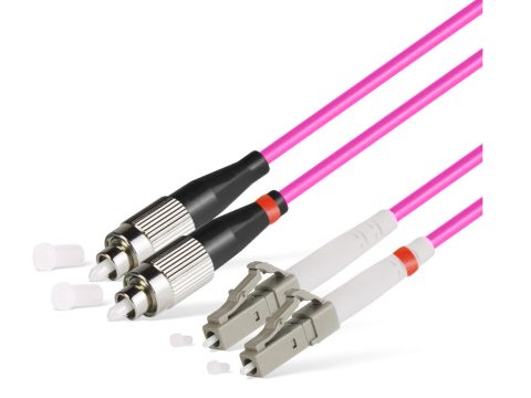 Патч корд оптоволоконный,, FC/UPC-LC/UPC MM OM4 50/125 Duplex 3.0мм 1 м, LSZH