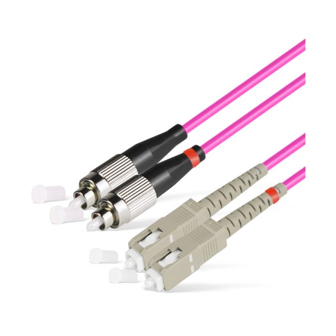 Патч корд оптоволоконный,, SC/UPC-FC/UPC MM OM4 50/125 Duplex 3.0мм 1 м, LSZH