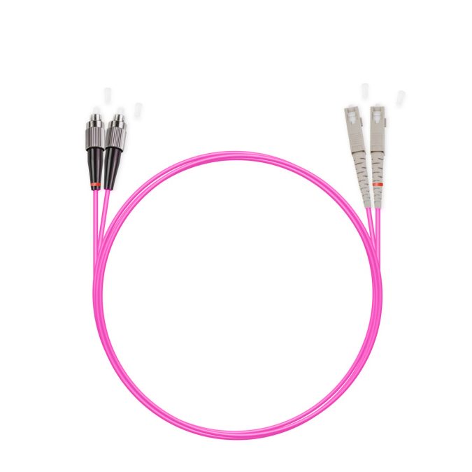 Патч корд оптоволоконный,, SC/UPC-FC/UPC MM OM4 50/125 Duplex 3.0мм 1 м, LSZH