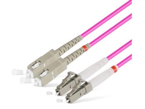 Патч корд оптоволоконный,, SC/UPC-LC/UPC MM OM4 50/125 Duplex 3.0мм 1 м, LSZH