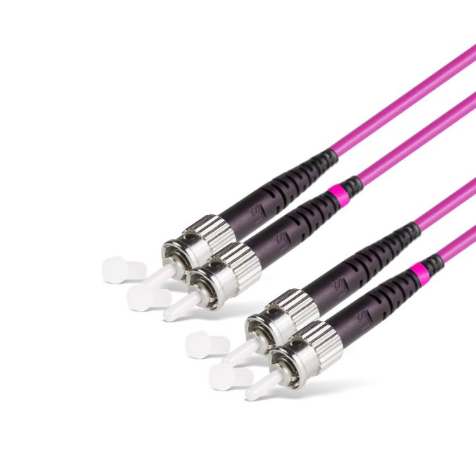 Патч корд оптоволоконный,, ST/UPC-ST/UPC MM OM4 50/125 Duplex 3.0мм 1 м, LSZH