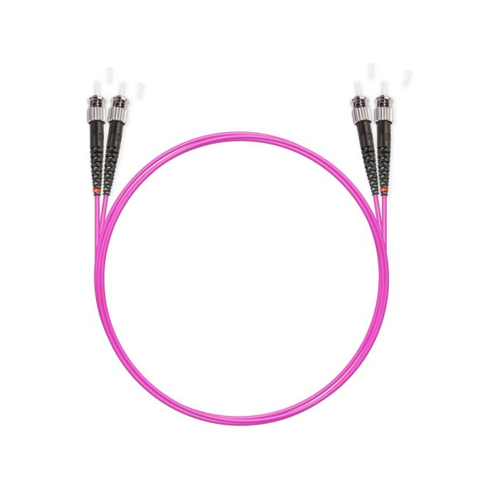 Патч корд оптоволоконный,, ST/UPC-ST/UPC MM OM4 50/125 Duplex 3.0мм 1 м, LSZH