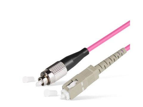 Патч корд оптоволоконный,, FC/UPC-SC/UPC MM OM4 50/125 Simplex 3.0мм 1 м, LSZH