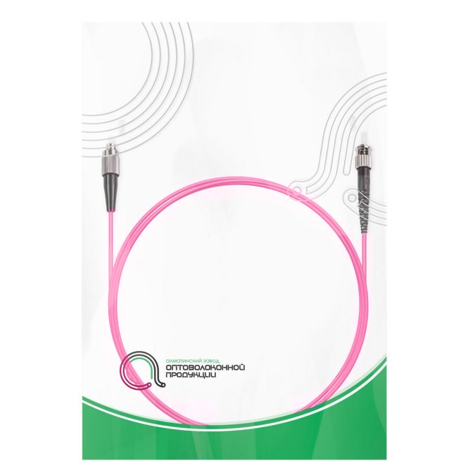 Патч корд оптоволоконный,, FC/UPC-ST/UPC MM OM4 50/125 Simplex 3.0мм 1 м, LSZH
