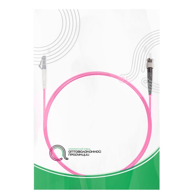 Патч корд оптоволоконный,, LC/UPC-ST/UPC MM OM4 50/125 Simplex 3.0мм 1 м, LSZH