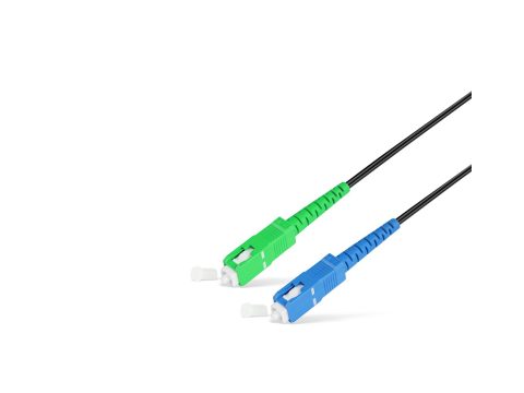 Абонентский FTTH Патч Корд,, SС/UPC-SC/APC SM 1 м, Для внешней прокладки, Чёрный, LSZH