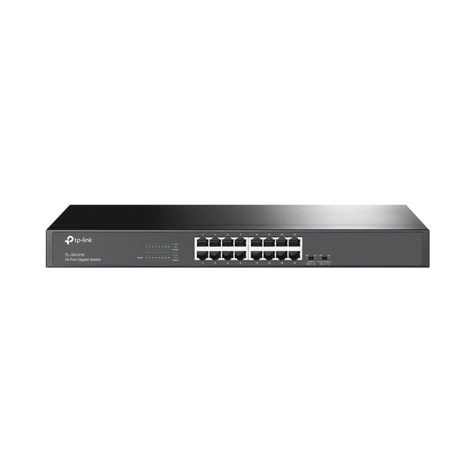 Коммутатор, TP-Link, TL-SG1016, 19-дюймовый стоечный, 16 портов 10/100/1000M RJ45, Корпус металл, 1U, Неуправляемый