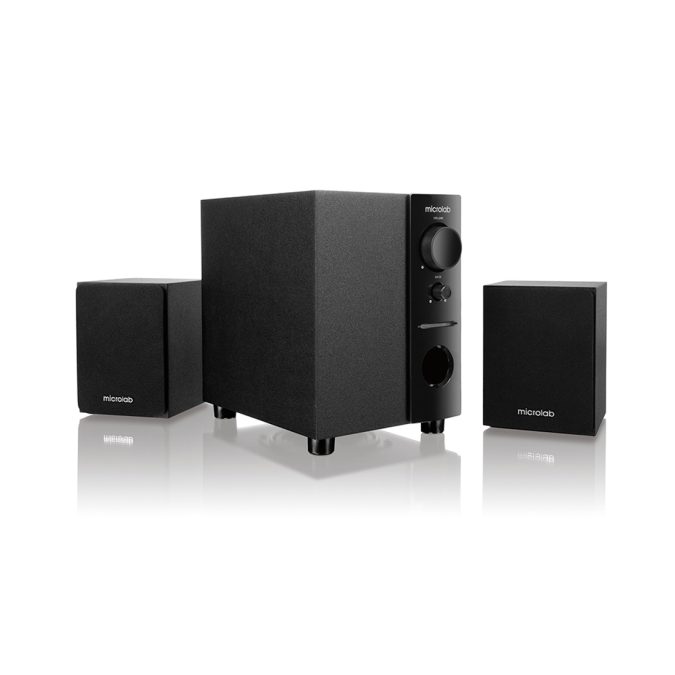 Акустическая система, Microlab, M-109, 2.1, 10Вт (2,5Вт*2+5Вт), Выход RCA sokets, Вход 3,5 MiniJack, Чёрный