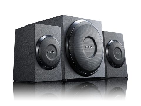 Акустическая система, Microlab, M-110, 2.1, 10Вт (5Вт+2,5Вт*2), Вход 3,5 MiniJack, Выход 2RCA, Чёрный