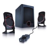 Акустическая система, Microlab, M-111, 2.1, 12Вт (3Вт*2+6Вт), Выход 2RCA, Вход 3,5 MiniJack, Проводной пульт ДУ, Чёрный