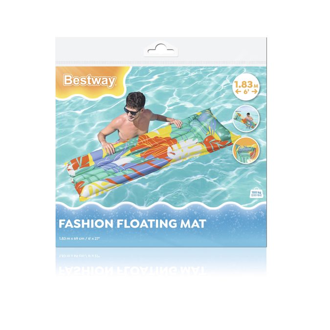 Пляжный матрас для плавания Fashion 183 x 69 см, BESTWAY, 44033, Винил, Цвет в ассортименте, Пакет