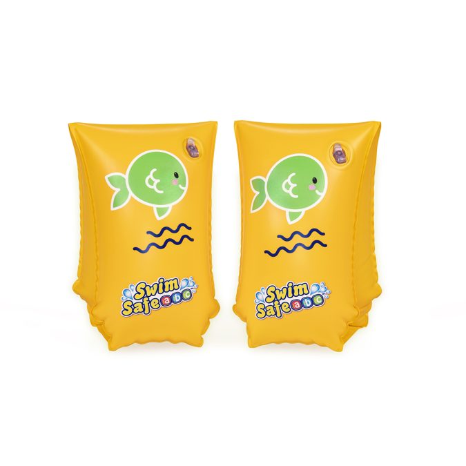 Нарукавники для плавания Wondersplash 30 х 15 см, BESTWAY, 32110, Винил, 5-12 лет, Двухкамерные, Жёлтые, Цветная коробка
