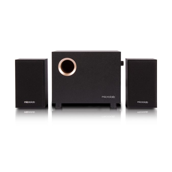 Акустическая система, Microlab, M-105, 10Вт (2,5Вт*2+5Вт), Выход 2RCA, Вход 3.5 MiniJack, Чёрный