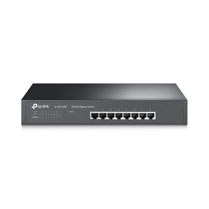 Коммутатор, TP-Link, TL-SG1008, 19-дюймовый стоечный, неуправляемый, 8 портов 10/100/1000М, Корпус металл, 1U