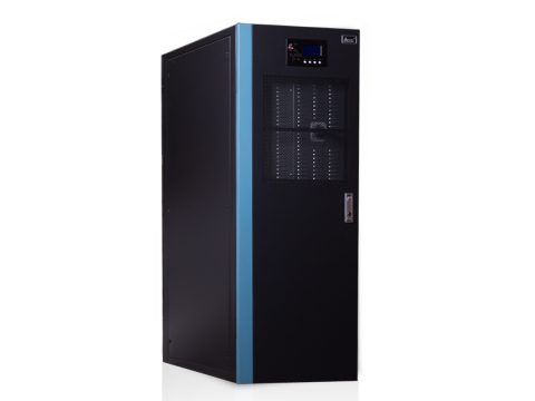 Источник бесперебойного питания, SVC, GT33-40KVA, Мощность 40кВА/36кВт, Диапазон работы AVR: 304-478В, Трёхфазный (3 фазы на вход, 3 фазы на выход), Батареи: 80шт.* 12Ач (не поставляются в комплекте, устанавливаются внутрь ИБП), On-Line, LCDRS-232, Коэффициент мощности 1, Чёрный