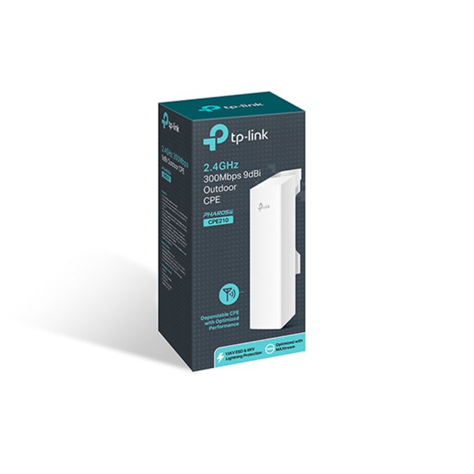 Wi-Fi точка доступа, TP-Link, CPE210, Наружная, 2.4Ггц, 300М, 1 порт 10/100 Мбит/с с поддержкой PoE
