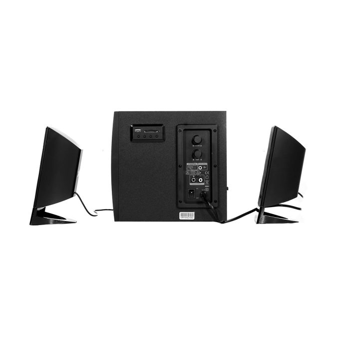 Акустическая система, Microlab, M300U, 2.1, 38Вт (12Вт*2+14Вт), Выход 2RCA, FM радио, SD, USB, Вход 3,5 MiniJack, Чёрный