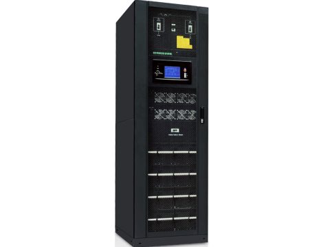 Источник бесперебойного питания, SVC RB060/20X, 60кВа/54кВт, Тип: модульный, 3-фазы 380В/400В/415В, Подключение модулей: до 3 шт. PM20X, Батареи: внутренняя установка в спец. картриджи, Макс. количество бат. 160шт*9Ач, Коэффициент мощности 0.9, Частота 40-70Гц.