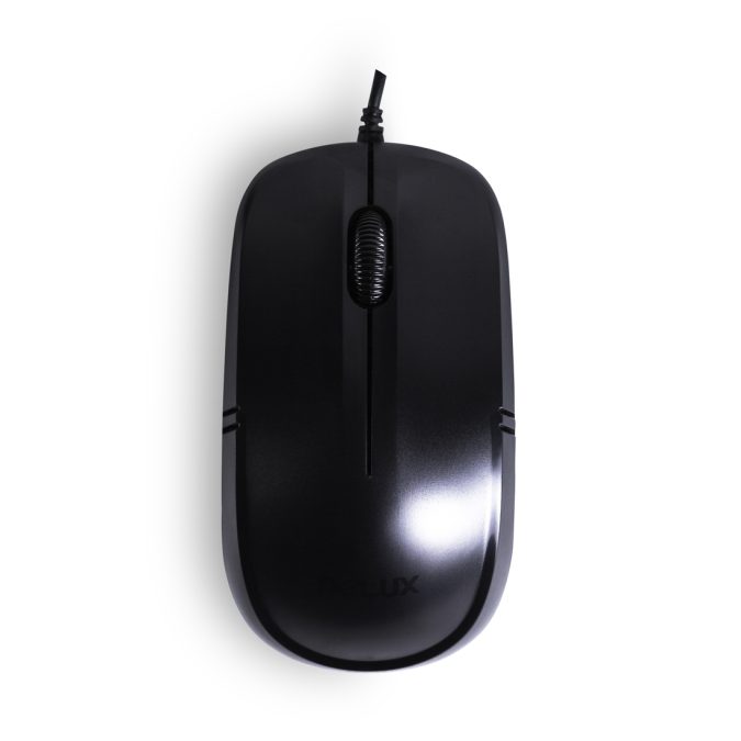 Компьютерная мышь, Delux, DLM-136OUB, Оптическая, USB, 1000dpi, Длина провода 1,6 м, Чёрная