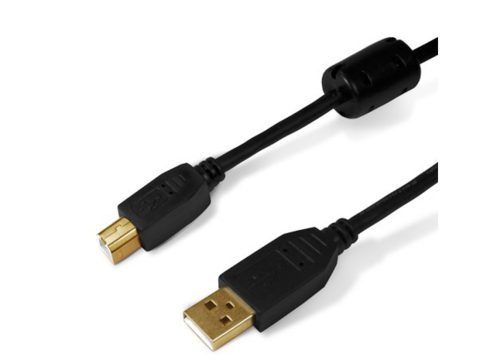 Интерфейсный кабель, SHIP, SH7013-1.5B, A-B, Hi-Speed USB 2.0, 30В, Чёрный, Блистер, Контакты с золотым напылением, 1.5 м.