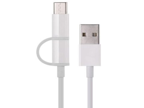 Интерфейсный кабель, Xiaomi, Micro USB and Type-C SJV4076CN/SJV4082TY 100 cm, Белый
