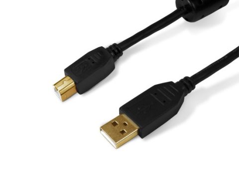 Интерфейсный кабель, SHIP, SH7013-5B, A-B, Hi-Speed USB 2.0, 30В, Чёрный, Блистер, Контакты с золотым напылением, 5 м.