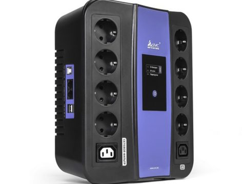 Источник бесперебойного питания, SVC, U-600, USB, Мощность 600ВА/360Вт, Диапазон работы AVR: 165-275В, AVR в режиме Booster: 138-292В, Бат.: 12В/7,5 Ач., 8 вых.: Shuko CEE7(4 с работой от батареи,4 сетевой фильтр), 2 вых.: IEC C13, Защита тел. линии, USB 5В/2А*2 шт., Чёрно-синий