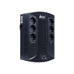 Источник бесперебойного питания, SVC, U-650-L, USB, Мощность 650ВА/390Вт, Диапазон работы AVR: 145-290В, Бат.: 12В/7 Ач х 1 шт.., 6 вых.: Shuko CEE7(3 с работой от батареи, 3 сетевой фильтр), USB 5В/2А*2 шт., Чёрный