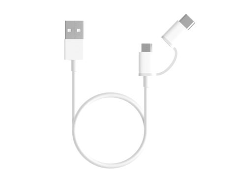 Интерфейсный кабель, Xiaomi, Micro USB and Type-C SJV4083TY 30cm, Белый