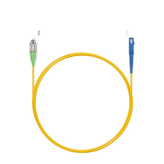 Патч корд оптоволоконный,, FC/APC-SC/UPC SM 9/125 Simplex 2.0мм 1 м, LSZH
