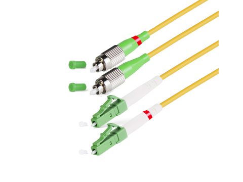 Патч корд оптоволоконный,, FC/APC-LC/APC SM 9/125 Duplex 2.0мм 1 м, LSZH