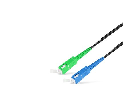 Абонентский FTTH Патч Корд,, SС/UPC-SC/APC SM 1 м, Для внешней прокладки, Чёрный, Усиленный, LSZH