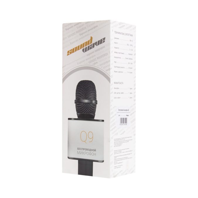 Микрофон, SoundWave, Q9, Чёрный, Цветная коробка